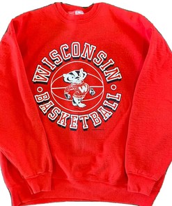 90s Wisconsin Badgers Vintage Style Crewneck Sweatshirt - NCAA Football
