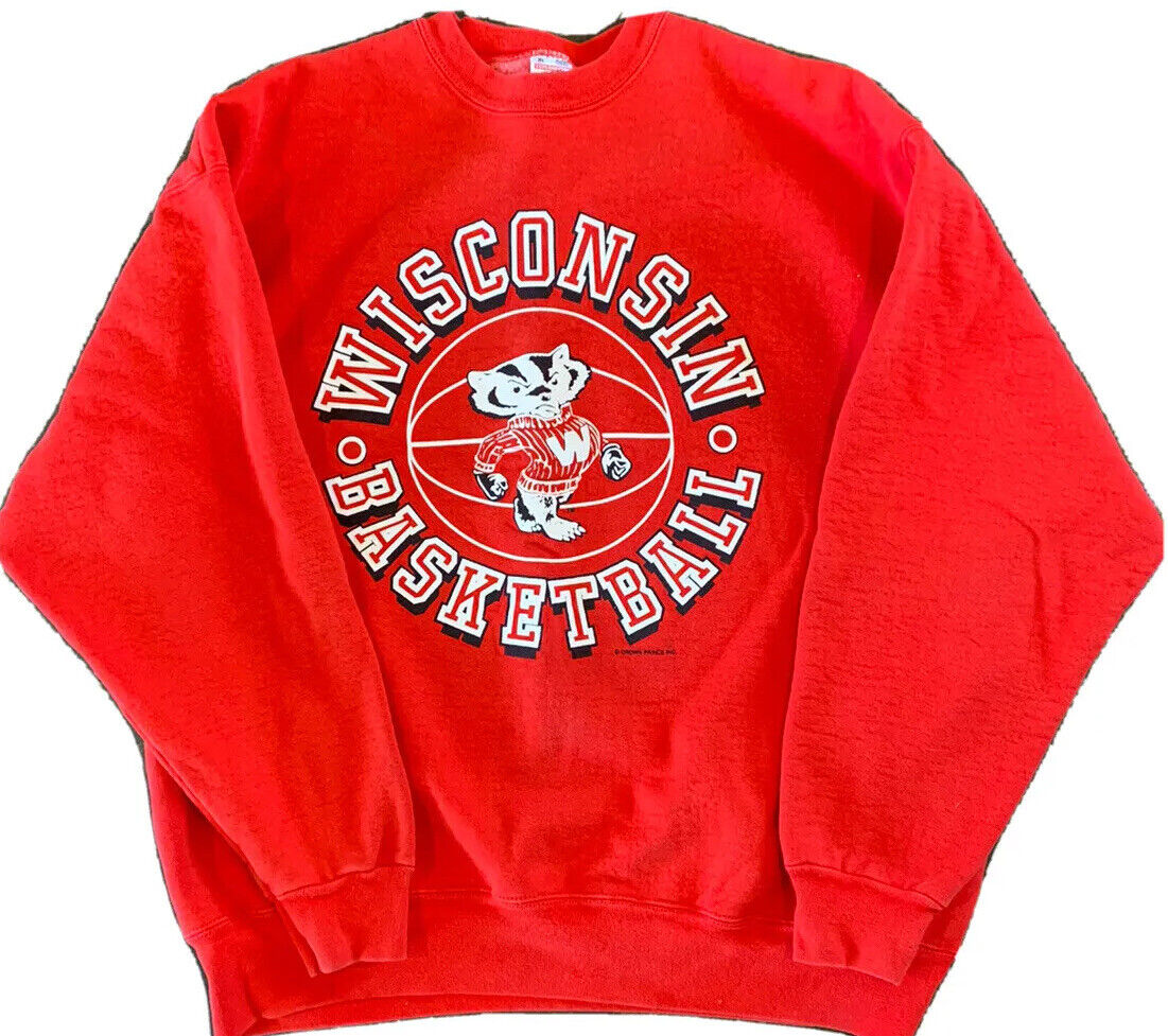 90s Wisconsin Badgers Vintage Style Crewneck Sweatshirt - NCAA Football