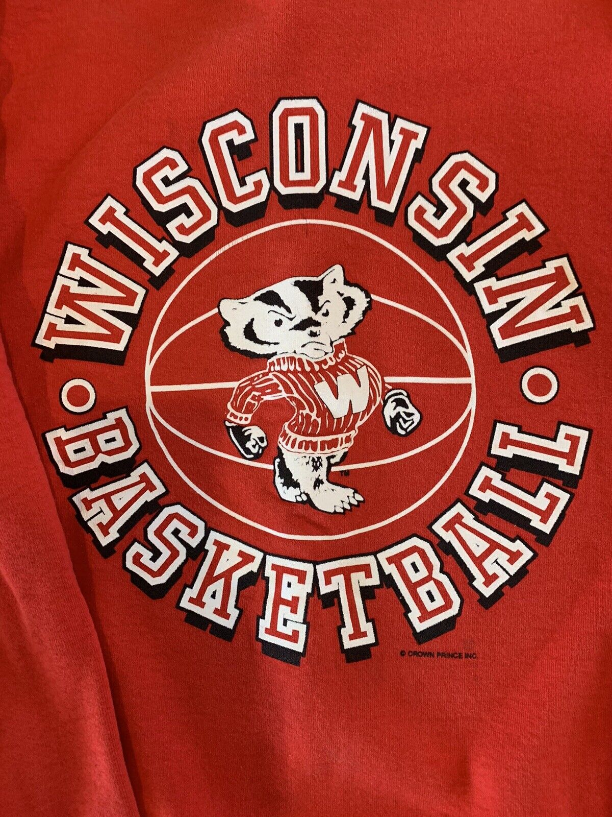 90s Wisconsin Badgers Vintage Style Crewneck Sweatshirt - NCAA Football - Image 2