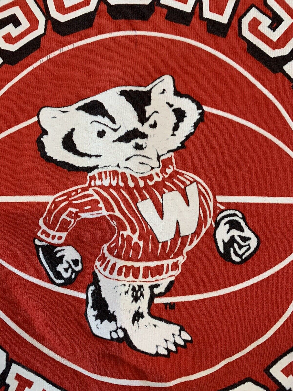 90s Wisconsin Badgers Vintage Style Crewneck Sweatshirt - NCAA Football - Image 3
