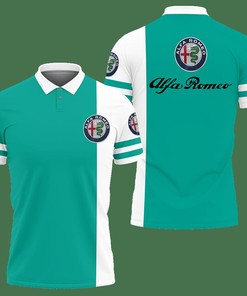 A Must-Have in Turquoise:  3D Printed Alfa Romeo Nct-Va Polo Shirt Ver 2 with Athleisure Design