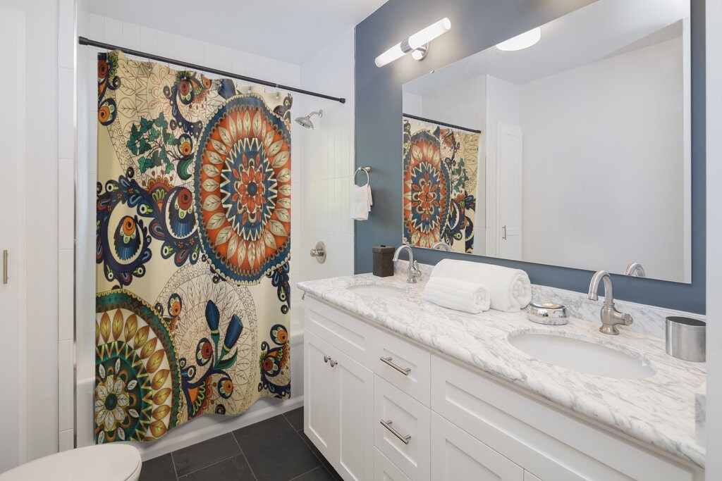 A New Home Gift of a Unique Shower Curtain for a Bathroom Makeover - Must-Have Bath Accessories Included - Image 2