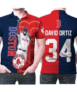 A Tribute to David Ortiz: 34 Legend Player Mlb Baseball Team 3D Designed All Over Print Polo Shirt.