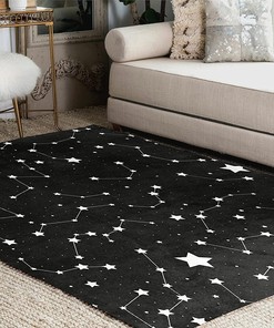 ALAZA Magic Constellation Star Space Area Rug for Living Room and Bedroom Decor with 3D Vortex Illusion