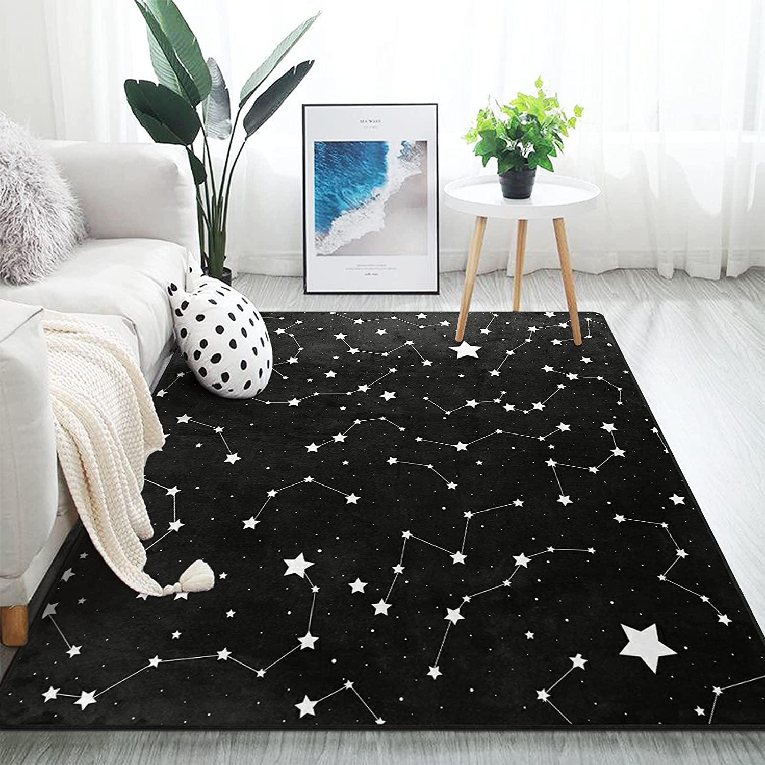ALAZA Magic Constellation Star Space Area Rug for Living Room and Bedroom Decor with 3D Vortex Illusion - Image 2