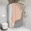 Abstract Art Circles and Lines Shower Curtain | Grey and Orange, ZeitgenÃ¶ssische Kunst | Home Bathroom Decor