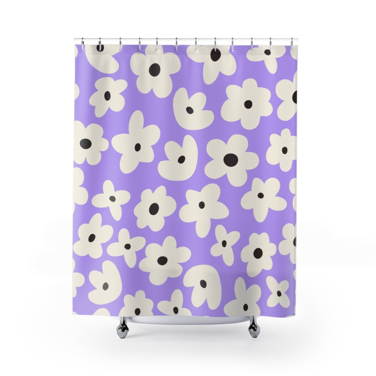 Abstract Art Modern Print Retro Shower Curtain - Funky Housewarming Gift Idea, Unique Housewarming Gift