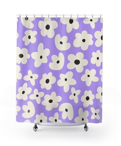 Abstract Art Modern Print Retro Shower Curtain - Funky Housewarming Gift Idea, Unique Housewarming Gift