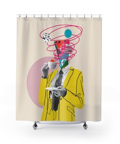 Abstract Art Print Retro Shower Curtain - Unique Bathroom Decor Gift Idea