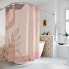 Abstract Art Shower Curtain with Neutral Warm Earth Tones, Leaves Modern Contemporary Design, Customizable Sizes