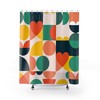 Abstract Art Shower Curtain with Unique Flower Design