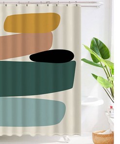 Abstract Boho Shower Curtain with Customizable Sizes and Colors