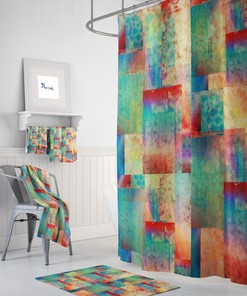 Abstract Boho Shower Curtain with Unique Shower Curtains Print