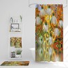 Abstract Daisy Boho Floral Shower Curtain, Pink Flowers Bath Print, Optional Bath Mat and Towels, Bathroom Set