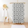 Abstract Eco-Friendly Shower Curtain in Minimalist Design with Black and White Squares - Waterproof and Includes Hooks