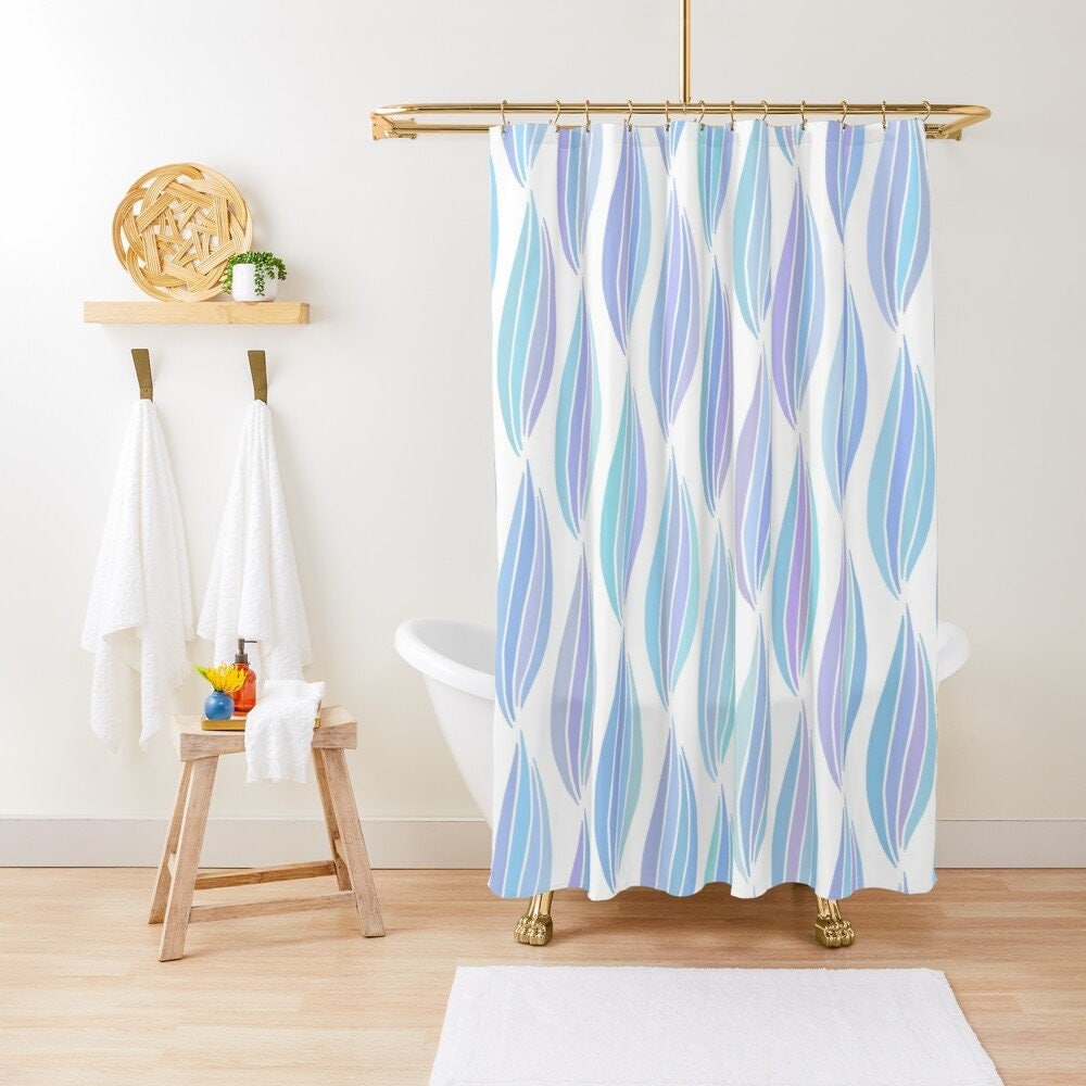 Abstract Floral Boho Shower Curtain - Featuring Eco-Friendly Material and Unique Design