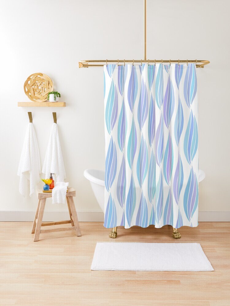 Abstract Floral Boho Shower Curtain - Featuring Eco-Friendly Material and Unique Design - Image 2