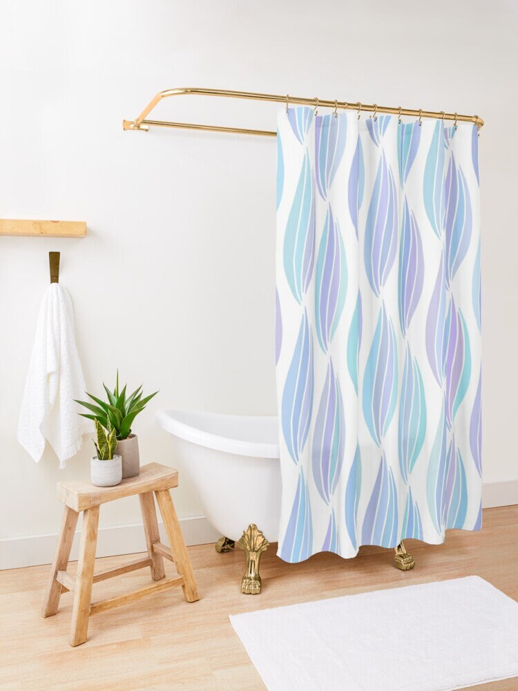Abstract Floral Boho Shower Curtain - Featuring Eco-Friendly Material and Unique Design - Image 4