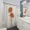 Abstract Flower Boho Shower Curtain, Brown Earth Tones Bath Curtain, Mid Century Modern Floral Bathroom Decor