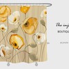 Abstract Flowers Shower Curtain, Customizable Water Repelling Set, Art Floral with 12 Hooks for Bathroom Decoration