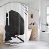 Abstract Geometric Black And White Vintage Shower Curtain Or Mat, Modern Designer Curtain