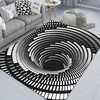 Abstract Geometric Entrance Area Rug - Non-Slip Optical Illusion Carpet for Living Room, Bedroom