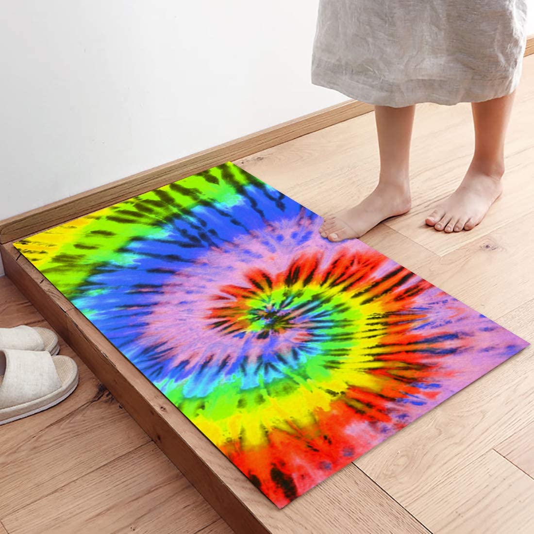 Abstract Geometric Optical Illusion Rug with 3D Vortex Design for Modern Home Decor - Image 4