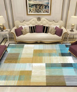 Abstract Geometric Seamless Stripes: Personalized Non-Slip Area Rug Collection with 70s Retro Vibe