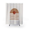 Abstract Geometric Shower Curtain, Earth Tones Boho Bath Curtain, Modern Bathroom Accessories & Decor