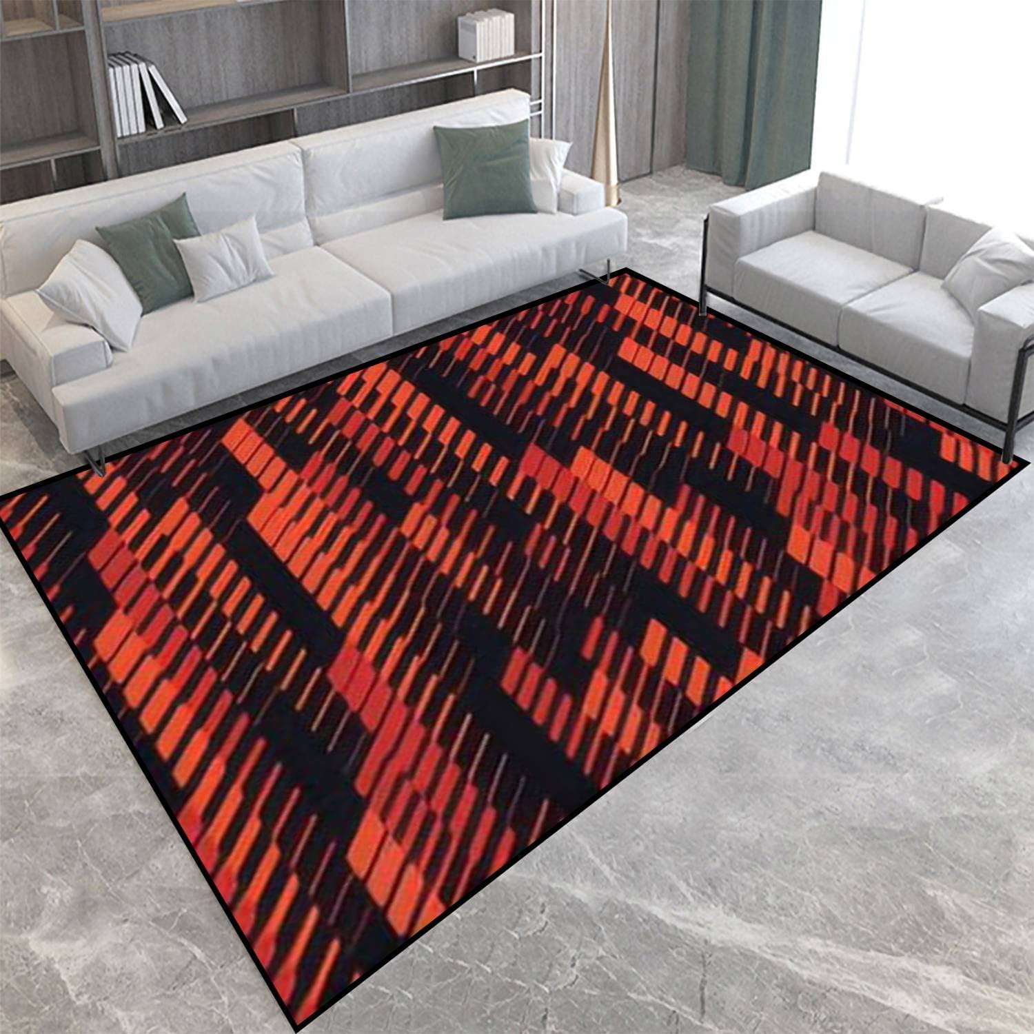 Abstract Geometric Stripes Area Rug Soft Non-Slip Carpet Floor Mat Runner for Living Room, Bedroom, and Kids Room - Image 2