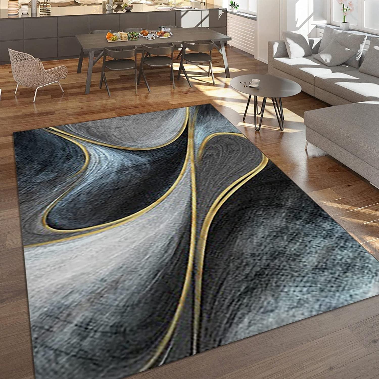 Abstract Geometry Art 3D Vortex Illusion Area Rug for Modern Home Decor in Living Room, Bedroom - Image 2