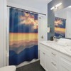 Abstract Mountain Landscape Shower Curtain with Natureâ€™s Sunrise and Serenity, Nature Loverâ€™s Dream