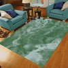 Abstract Oil Painting Art Deco Rug in Fashionable Emerald Green for Luxurious Home Decor
