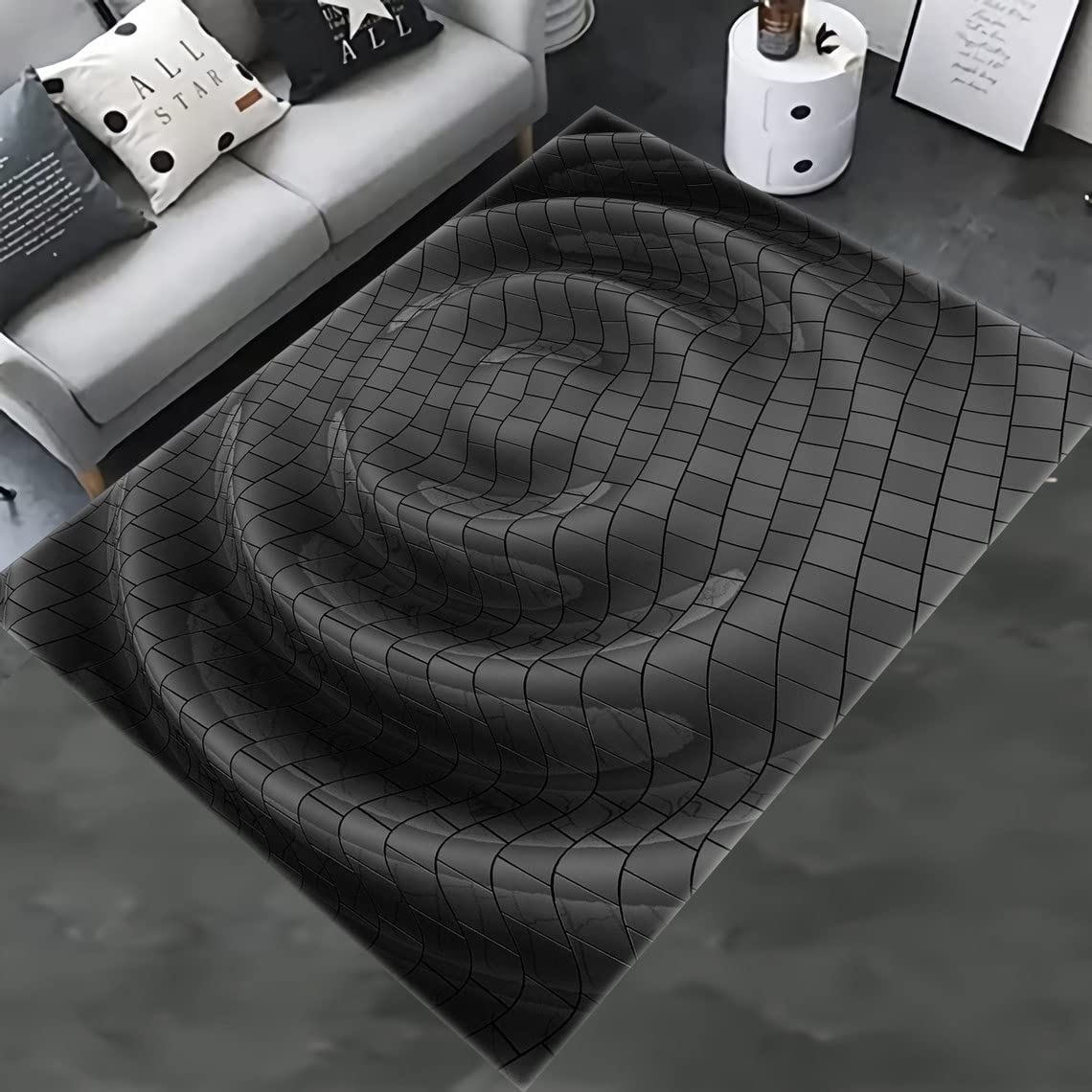 Abstract Optical Illusion Area Carpet - Unique Design for Living Room, Bedroom, and Entryway