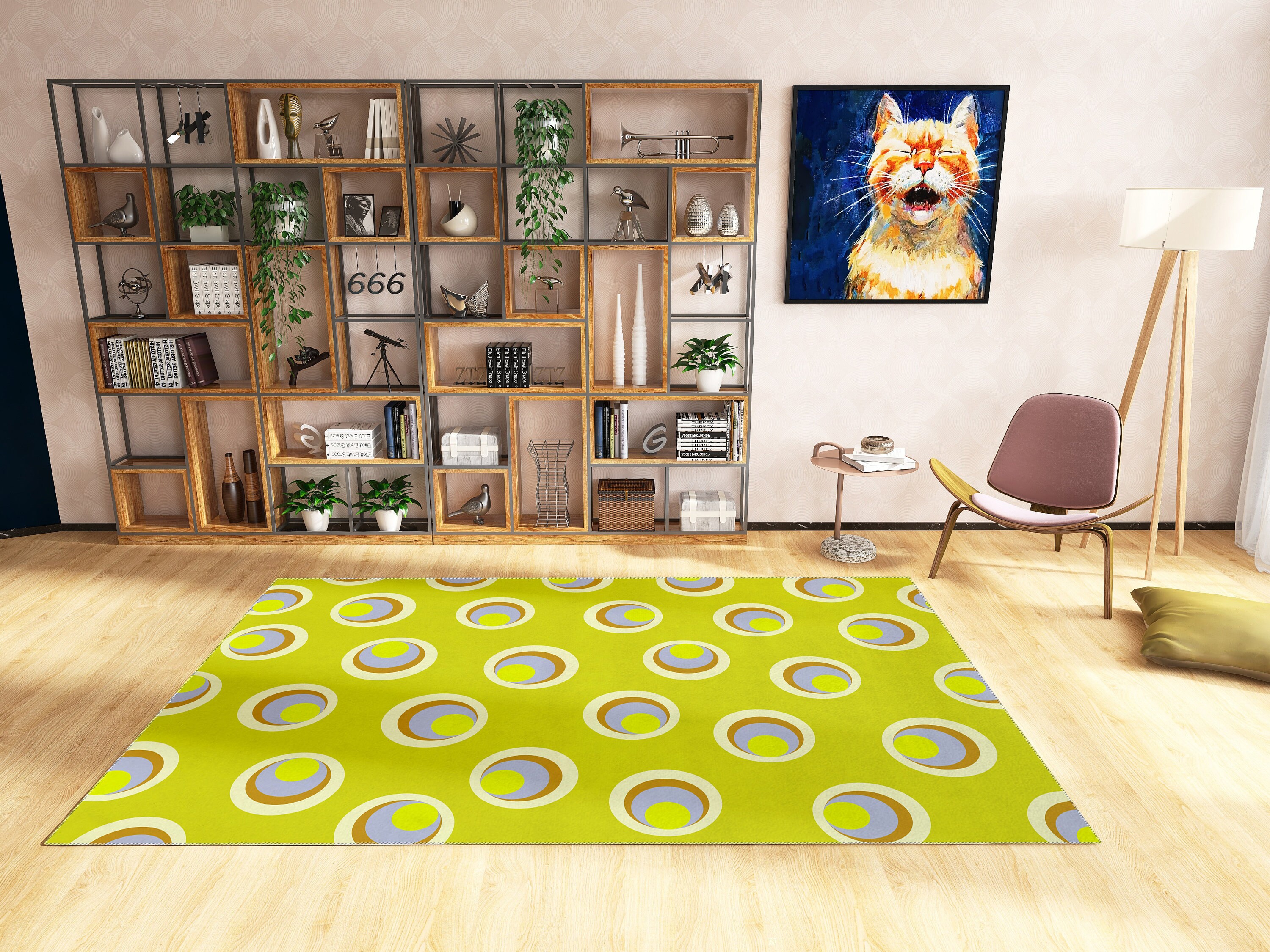 Abstract Personalized Area Rug for Modern Chic Living Room or Bedroom Decor - Image 2