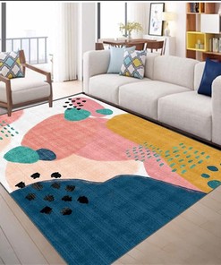 Abstract Pop Irregular Geometric Area Rugs - Indoor Non-Slip Kids Rugs for Personalized Living Room Home Décor