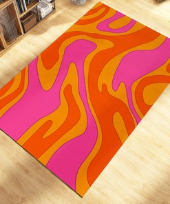 Abstract Rug with Personalized Name or Message for Modern Chic Living Room or Bedroom Decor