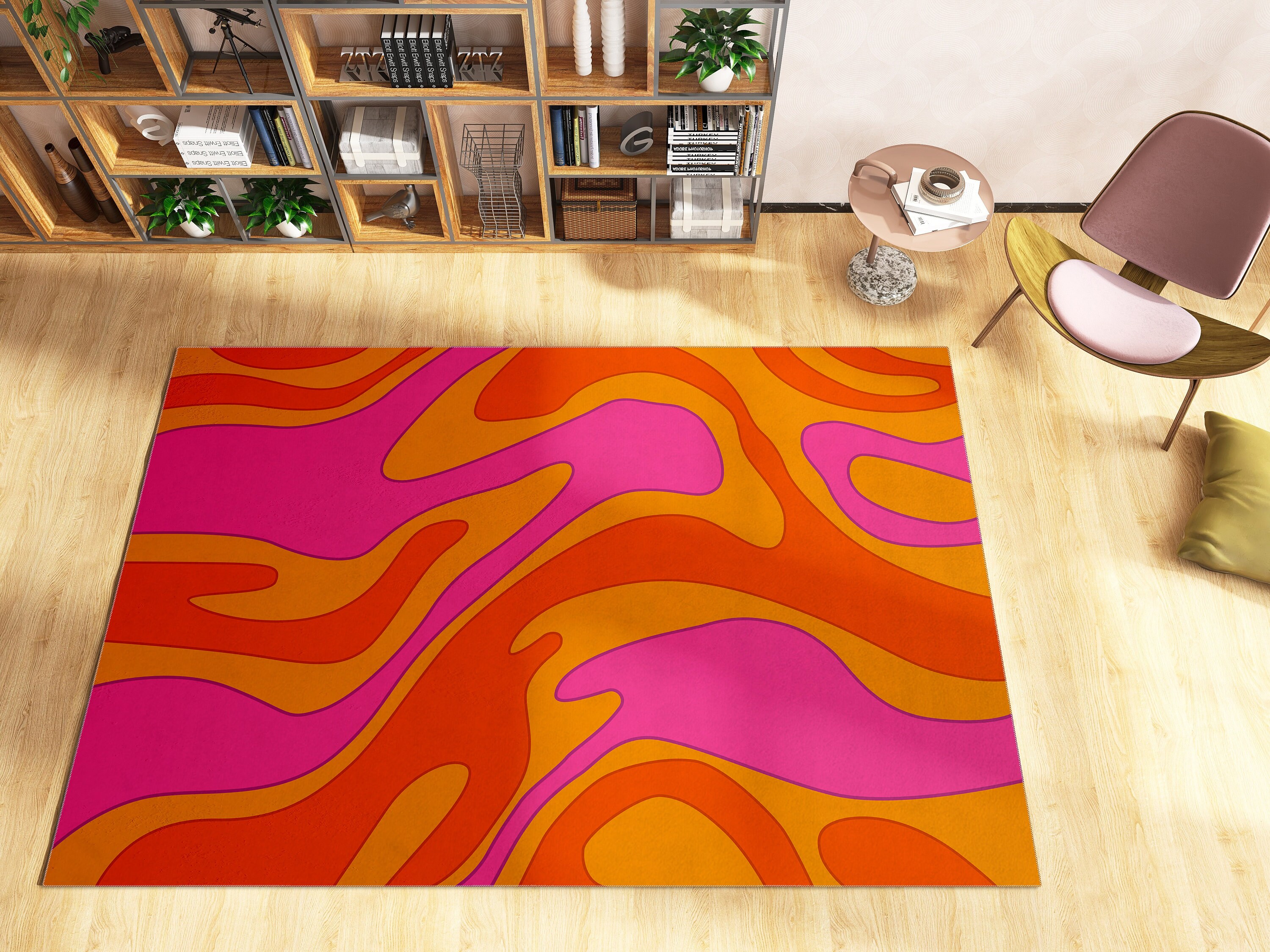 Abstract Rug with Personalized Name or Message for Modern Chic Living Room or Bedroom Decor - Image 3