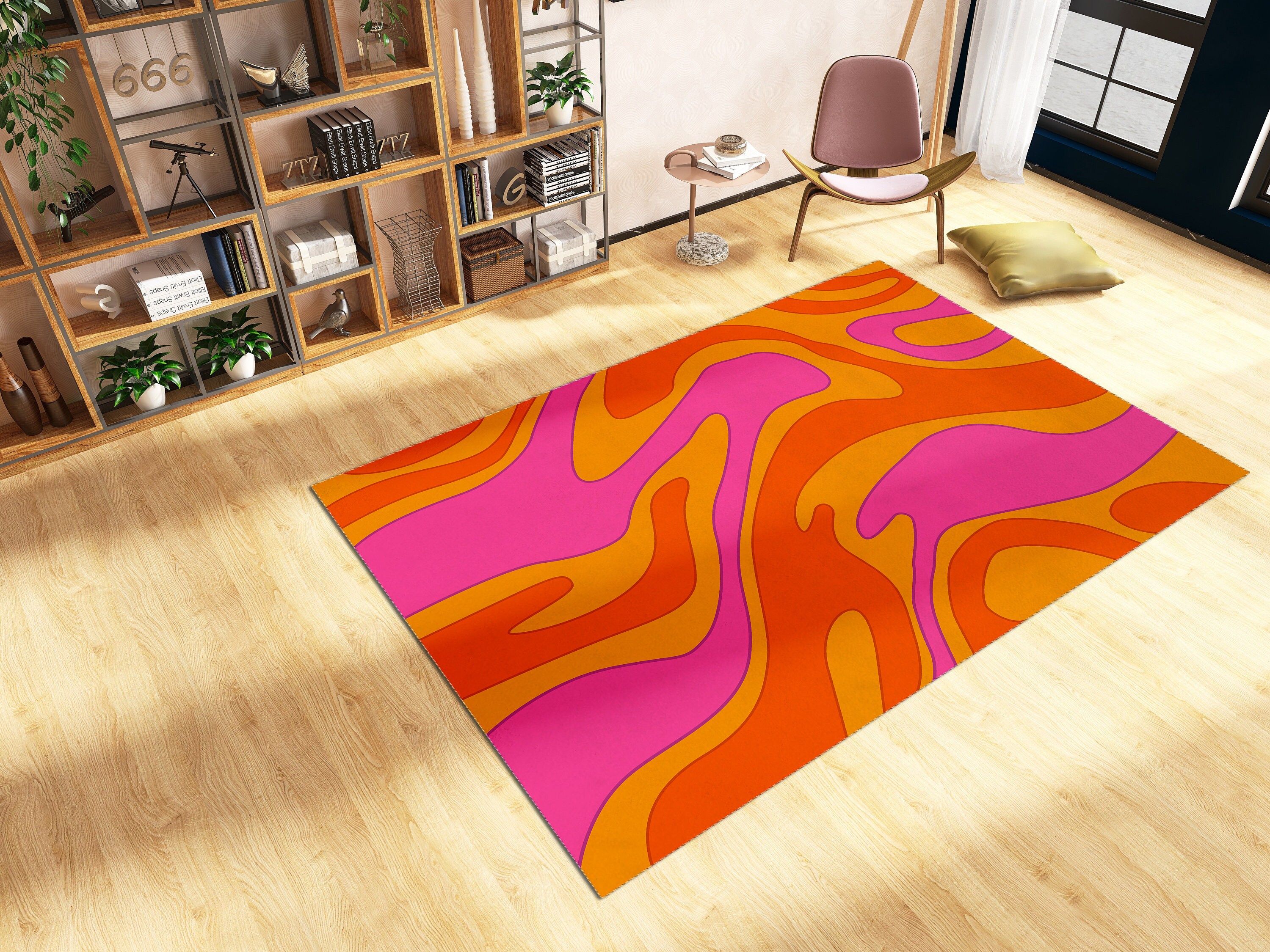 Abstract Rug with Personalized Name or Message for Modern Chic Living Room or Bedroom Decor - Image 4