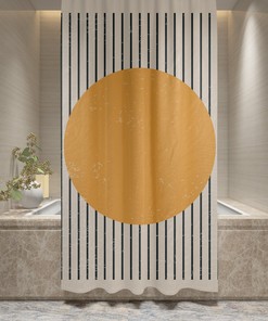 Abstract Vintage Sun Boho Shower Curtain - Eco-Friendly and Waterproof - Vintage Bathroom Shower Curtains