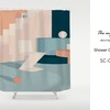 Abstract Waterproof Shower Curtain, Wet Room Bath Decor, Waterproof Washable with Hooks, Custom Sizes Available