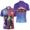Academia with this All Might Midoriya Izuku galaxy stars polo shirt featuring 3D design.