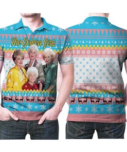 Add A Touch of Sass to Your Ugly Christmas Sweater with Golden Girls Fan Christmas Knitting Pattern 3D Polo Shirt