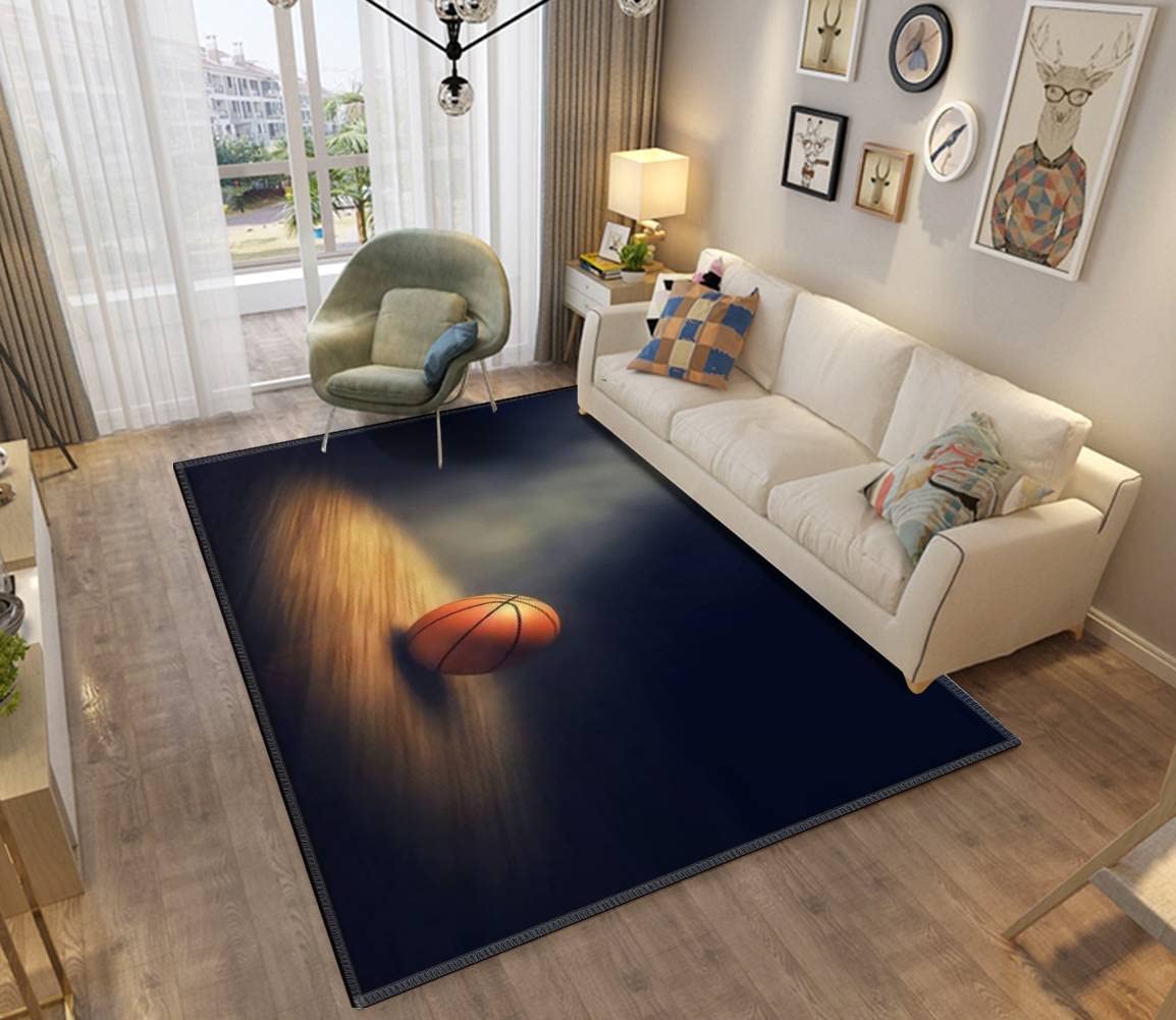 Add Depth to Your Room with Personalized Basketball Ball on Court with Spotlight 3D Area Rug - Image 2