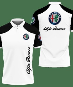 Add Personality in Black: 3D Printed Alfa Romeo NCT-LT Polo Shirt Ver 1 with All Over Print Design