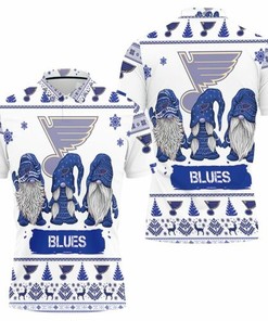 Add Some Cheer to the Ice with St. Louis Blues Christmas Gnomes on a Breathable 3D All-Over Print Polo Shirt