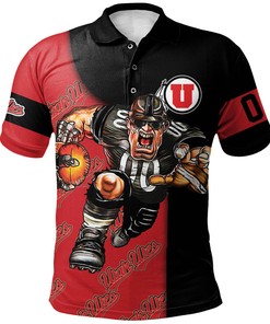 Add Some Color to Your Look with the NCAA Utah Utes Red and Black Polo Shirt with Your Own Number