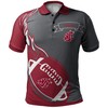 Add Some Flair to Your Look with the NCAA Washington State Cougars Red and Grey Flame Ball Polo Shirt