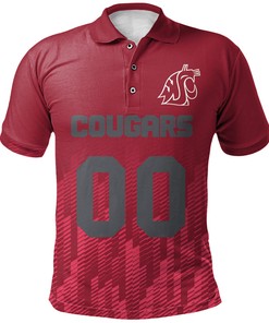 Add Some Ombre to Your Look with the NCAA Washington State Cougars Red Ombre Polo Shirt with Custom Text