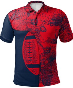 Add Some Street Style to Your Look with the NCAA Ole Miss Rebels Red and Blue Graffiti Spray Polo Shirt